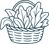 Dessin d'un panier de produits fermiers
