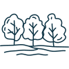 Dessin d'arbres pour illustrer le jardin-forêt de Thiézac